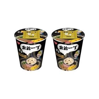 【NISSIN 日清】出前一丁 黑蒜油豬骨湯味速食杯麵(兩杯組 70g/杯x2)