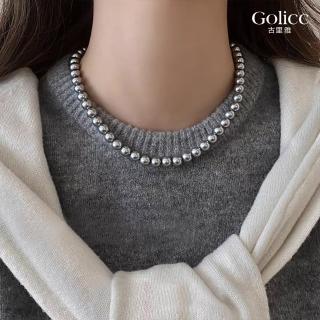 【Golicc】項鍊 最愛經典 珍珠 麻灰色(母親節 生日 情人節 鎖骨鍊 項鍊 飾品 禮物)