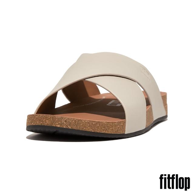 【FitFlop】MENS 皮革交叉涼鞋-男(灰色)