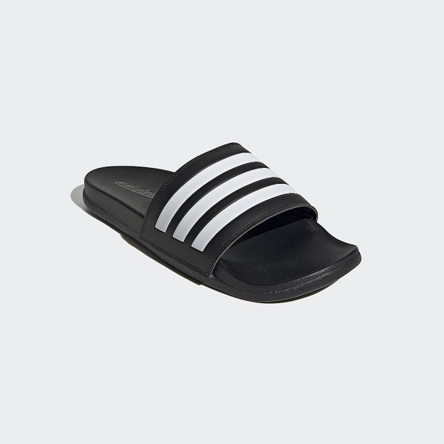 【adidas 愛迪達】ADILETTE COMFORT 運動 黑白 休閒 拖鞋 男女(GZ5891 ∞)