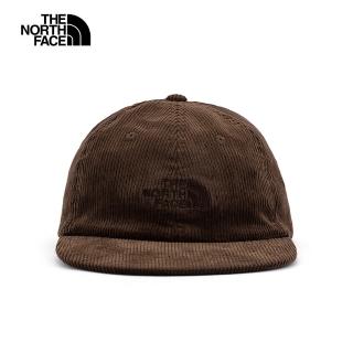 【The North Face 官方旗艦】北面男女款棕色燈心絨品牌LOGO運動帽｜7WJQ1OI