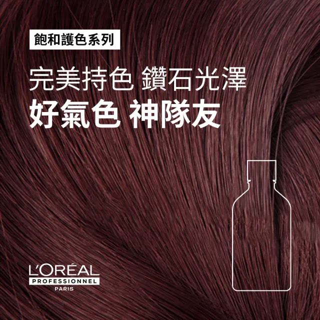 【L’OREAL 巴黎萊雅PRO】護髮護色雙明星洗潤組(吸金喚彩髮膜250ml+飽和護色洗髮精300ml)