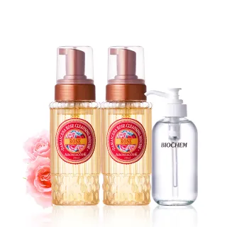 【雅聞倍優BIOCHEM】玫瑰氨基酸淨白洗卸二用慕絲250ml*2+EL-α-熊果素亮白化妝水120ml