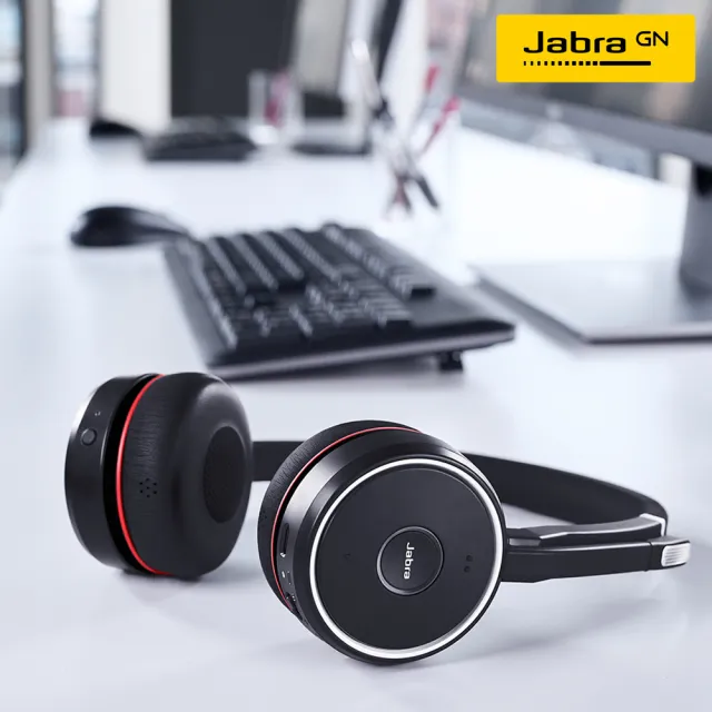 【Jabra】Evolve 75 SE耳罩式商務無線藍芽耳機麥克風(頭戴式立體聲主動降噪耳機麥克風)