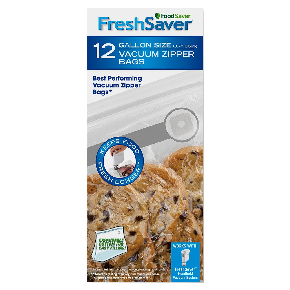 【美國FoodSaver】真空夾鍊袋12入裝3.79L(2組/24入)