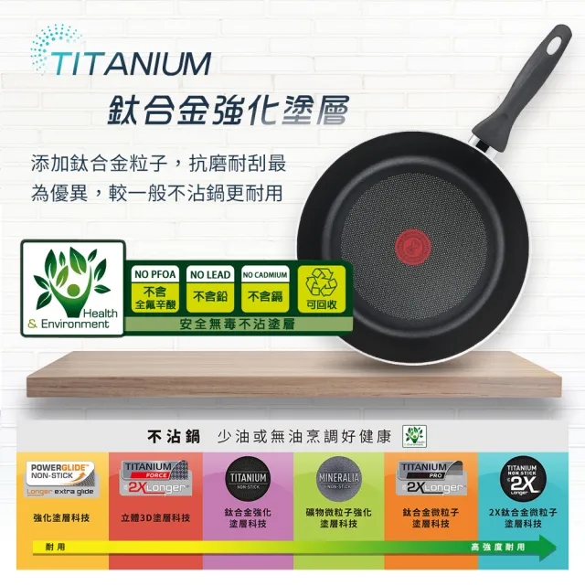 【Tefal 特福】極致黑艷系列28CM不沾鍋深平底鍋