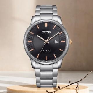 【CITIZEN 星辰】光動能經典手錶-黑/40mm 母親節 禮物 男錶(BM6977-70E)