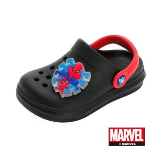 【Marvel 漫威】童鞋 蜘蛛人 電燈園丁鞋 布希鞋/輕量 防水 好穿脫 臺灣製 黑紅(MNKG45320)