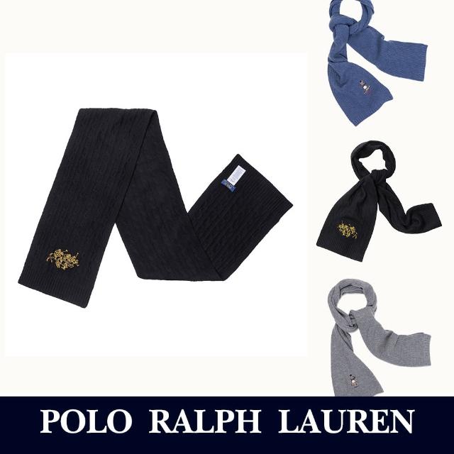 【RALPH LAUREN】RL POLO 經典刺繡針織圍巾-多色組合(尼龍羊毛質料/平輸品/)