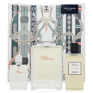 【Hermes 愛馬仕】大地冷冽之水淡香精禮盒 - 100ml+12.5ml+沐浴露80ml(平行輸入)