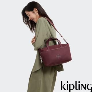 【KIPLING官方旗艦館】熱葡萄酒紅簡約手提肩背托特包-KALA MINI