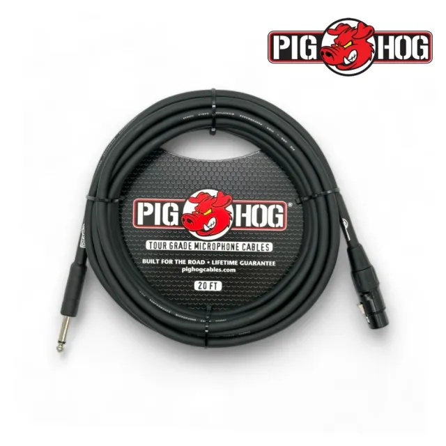 【PIG HOG】終身免費保固 20呎Hi-Z麥克風導線／PHM20Z(樂器導線 6.3導線 XLR導線 播客 MIC)