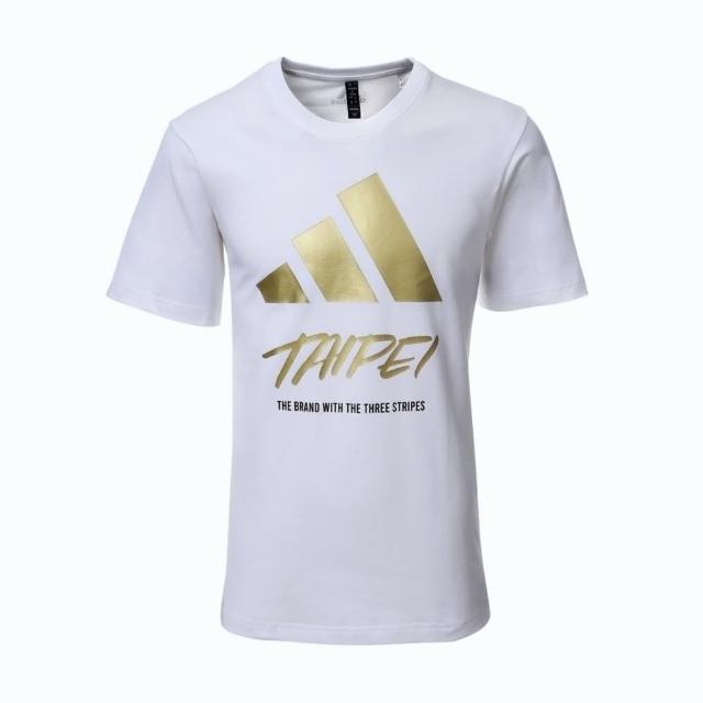 【adidas 愛迪達】Taipei Tee 男 短袖 上衣 T恤 運動 訓練 休閒 台北 城市限定 白金(JD5205)