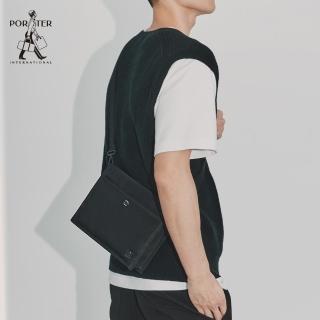【PORTER INTERNATIONAL】剛正俐落DEAN斜背包-M(黑)