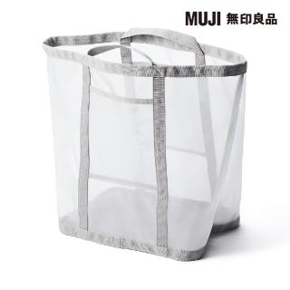【MUJI 無印良品】尼龍網眼洗衣籃/小 小/約寬39×深24×高40 cm。最大載重量：5 kg