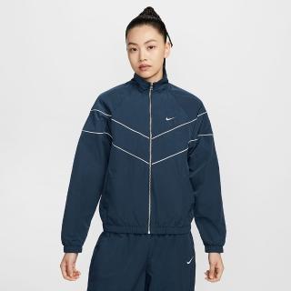 【NIKE 耐吉】外套 女款 運動外套 風衣外套 寬鬆 防曬 AS W NSW NK WR WVN UV FZ JKT 深海藍 FV6305-480