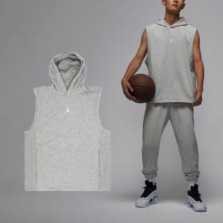 【NIKE 耐吉】連帽背心 Jordan Sport 男款 灰 速乾 連帽 無袖上衣 運動背心(DZ0572-050)