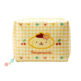 【SANRIO 三麗鷗】復古千鳥格系列 方形化妝包 收納包 布丁狗