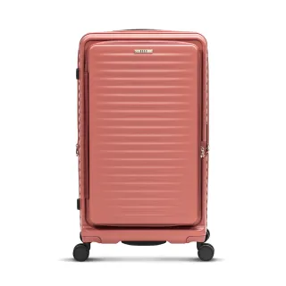 【ELLE 官方直營】Travel 波紋系列 26吋 高質感前開式擴充行李箱 防盜防爆拉鍊旅行箱 EL31280(珊瑚紅)