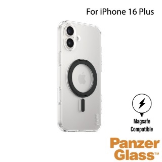 【PanzerGlass】iPhone 16 Plus 6.7吋 Feature 磁吸支架透明防摔殼(透黑)