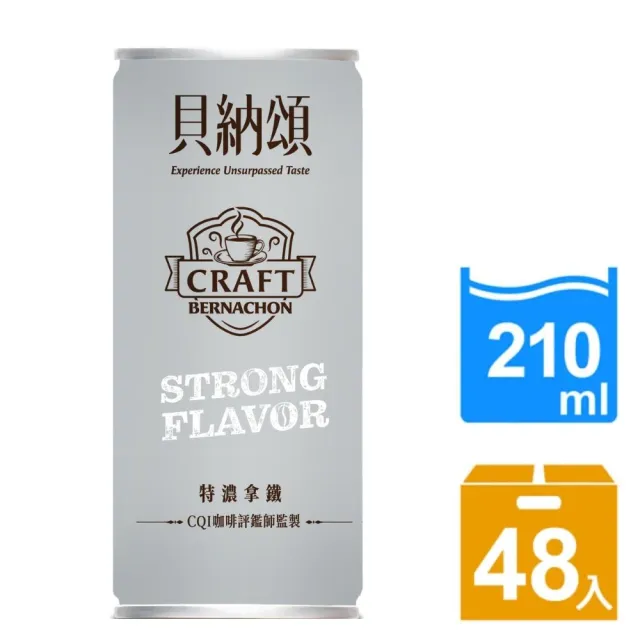 【貝納頌】義式特濃有糖拿鐵210mlx2箱(共48入)