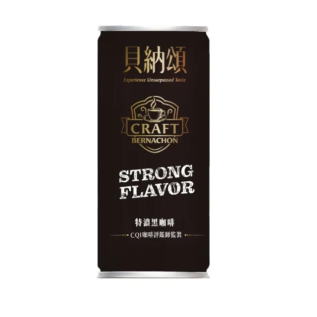 【貝納頌】義式特濃無糖黑咖啡210mlx2箱(共48入)