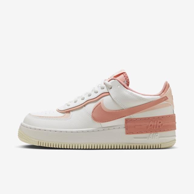 【NIKE 耐吉】W AF1 Shadow 女 休閒鞋 經典 復古 厚底 緩震 舒適 穿搭 白 珊瑚粉(CJ1641-101)