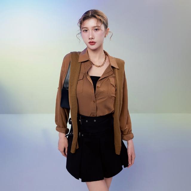 【MAJOR MADE】兩件式披肩刺繡襯衫(襯衫/長袖襯衫/披肩襯衫)