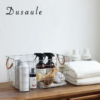 【Creer】柳木雙提把長型鐵藝收納籃 L(Dusaule系列/收納盒/置物籃)