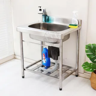 【Abis】頂級升級加牆款304不鏽鋼72CM洗台大水槽/洗手台/洗碗槽/洗衣槽/流理台(2.4尺)