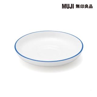 【MUJI 無印良品】日常食器/濃縮咖啡杯用盤 藍色鑲邊 約直徑11cm