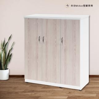 【Miduo 米朵塑鋼家具】3.2尺三門塑鋼鞋櫃 楓木系列-防水塑鋼家具