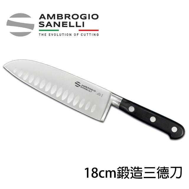 【SANELLI AMBROGIO 山里尼】CHEF 鍛造三德刀18CM 日式主廚刀(158年歷史、義大利工藝美學文化必備)