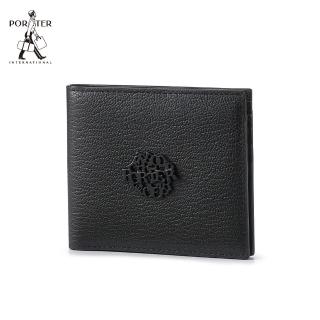 【PORTER INTERNATIONAL】都會尊爵DUKE真皮雙折短夾(黑)