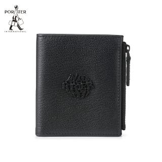 【PORTER INTERNATIONAL】都會尊爵DUKE真皮雙折零錢短夾(黑)
