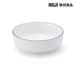 【MUJI 無印良品】日常食器/缽/中 藍色鑲邊 約直徑16.5cm