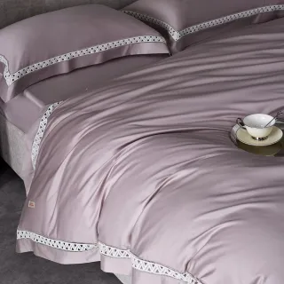 【青鳥家居】益生菌埃及棉床包枕套組/雙人(埃及棉/床包枕套組/素色床包組/法式蕾絲/純棉)