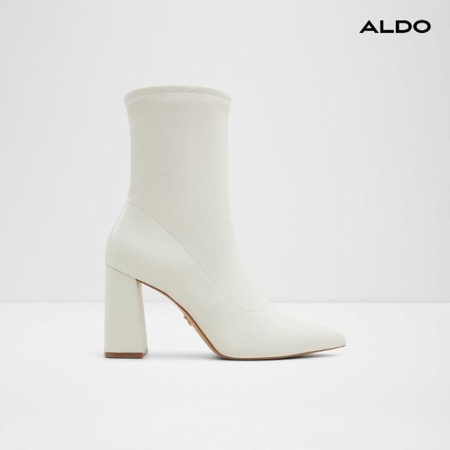 【ALDO】FIGTREE-時尚尖頭高跟中筒靴-女靴(白色)
