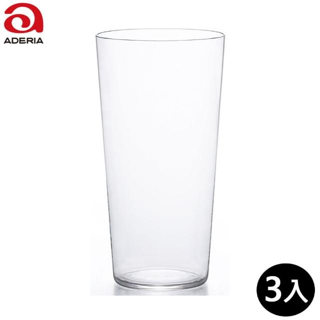 【ADERIA】薄透強化玻璃杯 420ml 3入組(日本製玻璃杯 水杯 薄口杯 強化玻璃杯)