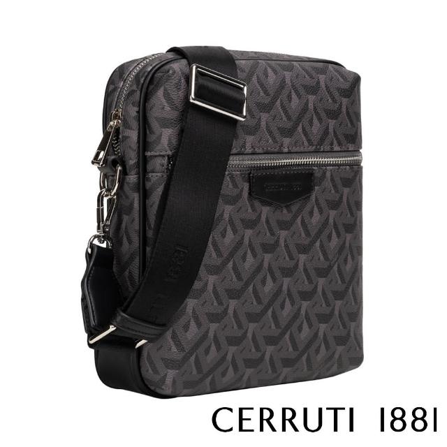 【Cerruti 1881】義大利頂級肩背包側背包(黑色 CEBO06806P)