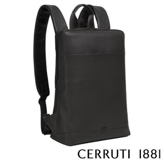 【Cerruti 1881】義大利原裝進口 頂級小牛皮後揹包(黑色 CEZA06822M)