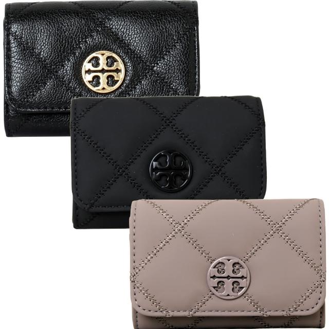 【TORY BURCH】雙11 TB WILLA小圓牌LOGO荔枝紋皮革零錢名片夾(多色任選)