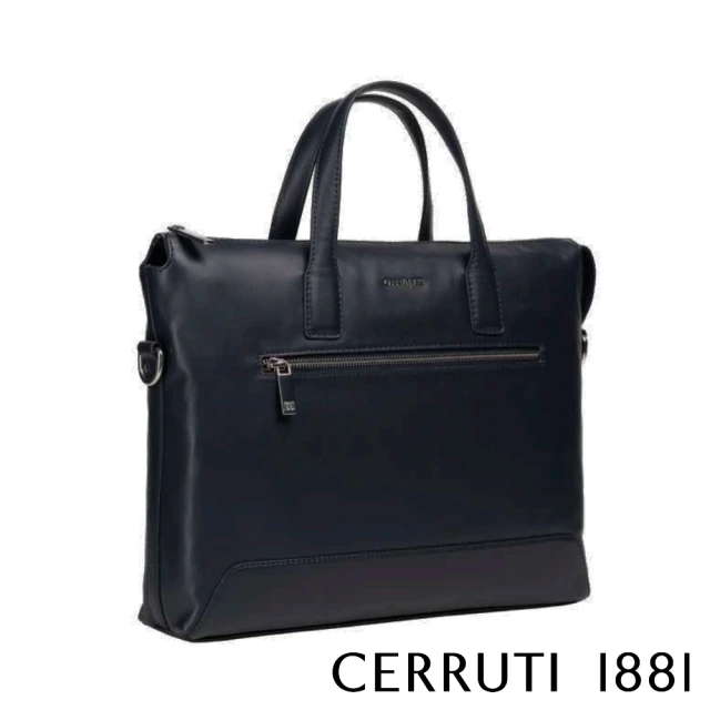 Cerruti 1881 義大利頂級小牛皮肩背包側背包(黑色