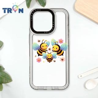 【TRON】iPhone 16/16 PLUS/16 PRO/16 Pro Max 3隻可愛的蜜蜂 防摔太空殼 透白款 軟硬殼 手機殼