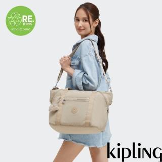【KIPLING官方旗艦館】米色老花手提側揹包-ART