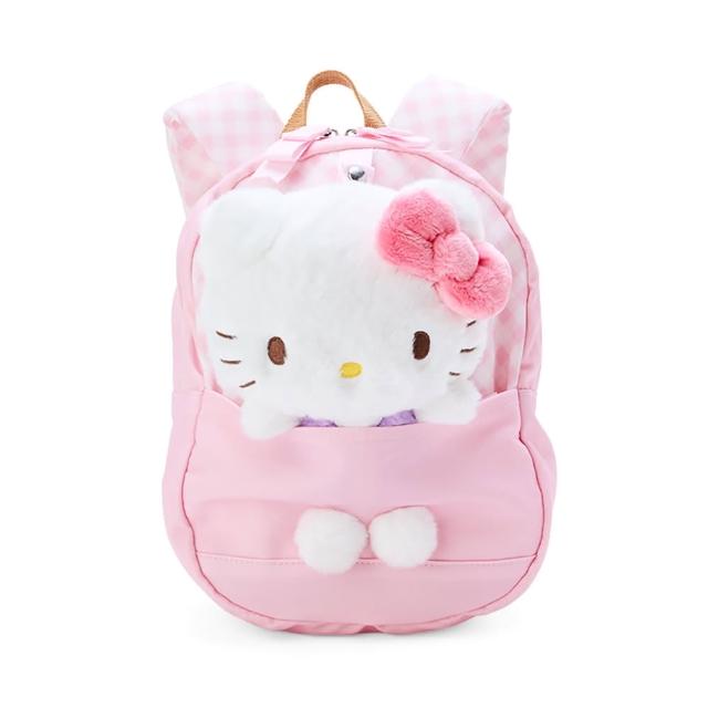 【SANRIO 三麗鷗】兒童用後背包 附絨毛娃娃 Hello Kitty