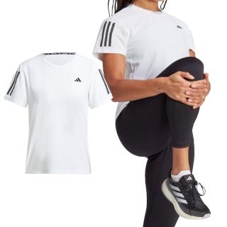 【adidas 愛迪達】OTR B Tee 女款 白黑色 上衣 運動 慢跑 路跑 反光 吸濕排汗 透氣 短袖 IK7442