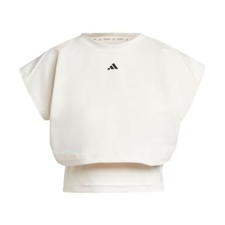 【adidas 愛迪達】Power Boxy TK 女 兩件式背心 短款 緊身 運動 訓練 健身 吸濕排汗 米白(IW3188)