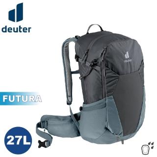 【deuter】FUTURA 27L 透氣網架背包《黑/水藍》3400321/輕量登山包/自行車背包/攻頂包(悠遊山水+)