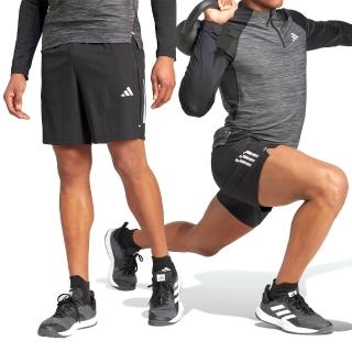 【adidas 愛迪達】GYM+ 3S WV 男款 黑色 運動 訓練 休閒 拉鍊 口袋 吸濕 排汗 訓練 舒適 短褲 IW5906